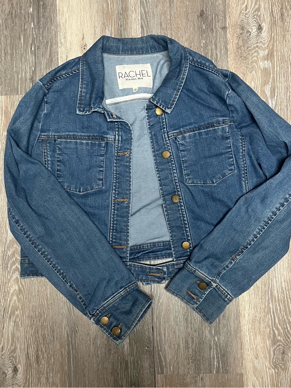 RACHEL Rachel Roy Light Blue Denim Jacket - Bedazzled Chiefs